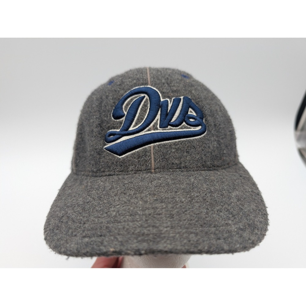 DVS Shoe Company Flexfit Hat Gray Wool Blend Embroidered Logo OSFA Skate Cap